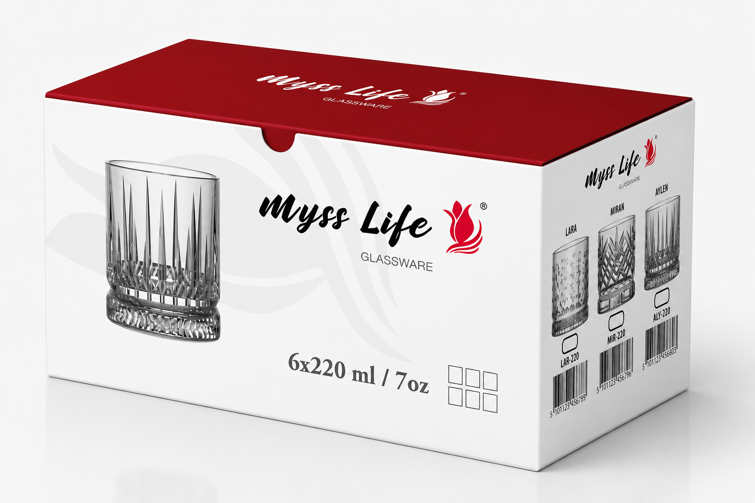 MYSS LIFE MIRAN VERRE DESIGN COURT 6x220 ML