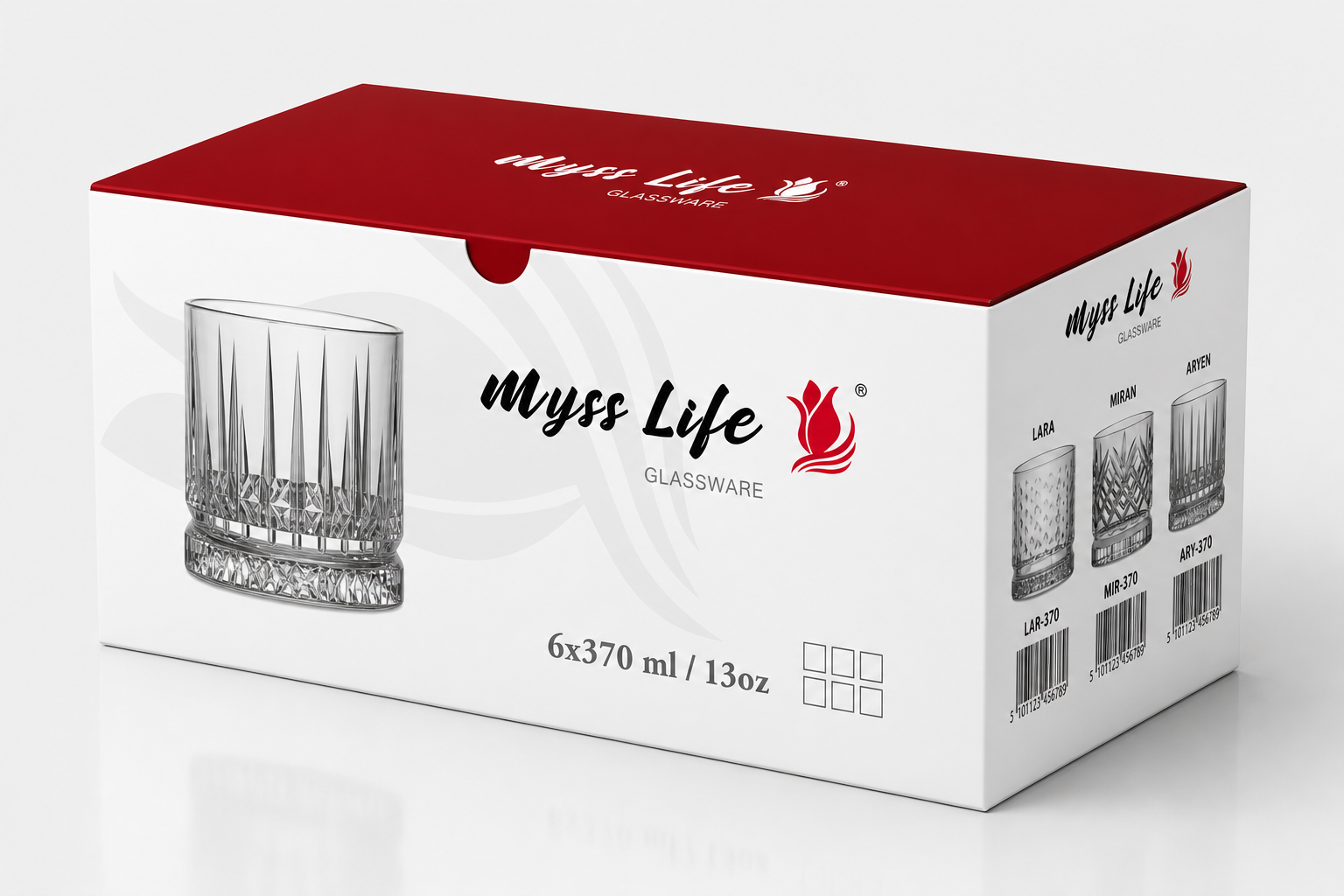 MYSS LIFE MIRAN VERRE DESIGN COURT 6x370 ML