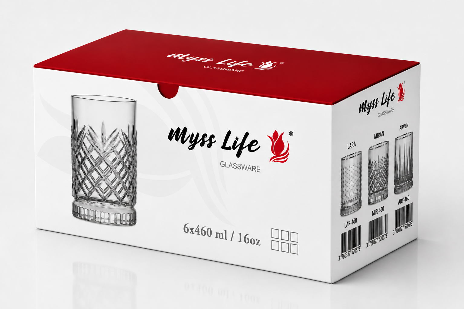 MYSS LIFE MIRAN VERRE DESIGN LONG 6x460 ML