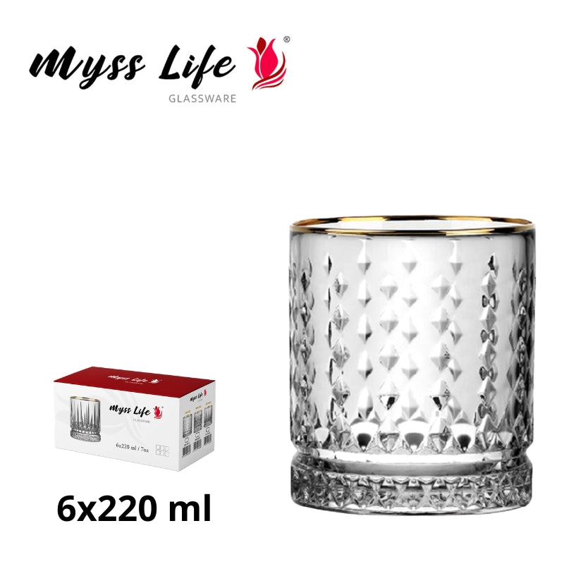 MYSS LIFE LARA VERRE DESIGN COURT 6x220 ML GOLD