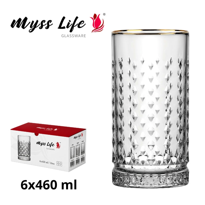 MYSS LIFE LARA VERRE DESIGN LONG 6x460 ML GOLD