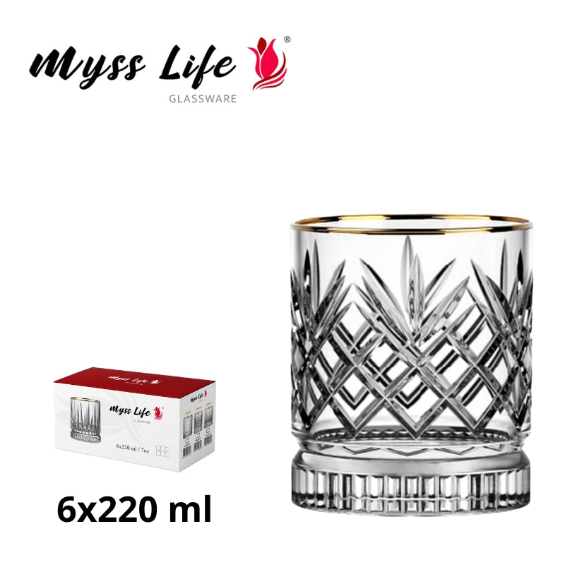 MYSS LIFE MIRAN VERRE DESIGN COURT 6x220 ML GOLD