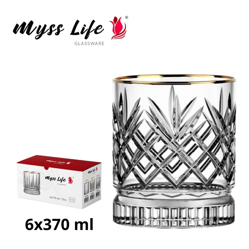 MYSS LIFE MIRAN VERRE DESIGN COURT 6x370 ML GOLD