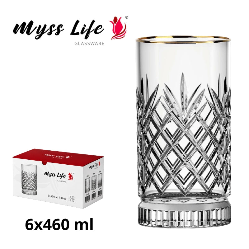 MYSS LIFE MIRAN VERRE DESIGN LONG 6x460 ML GOLD