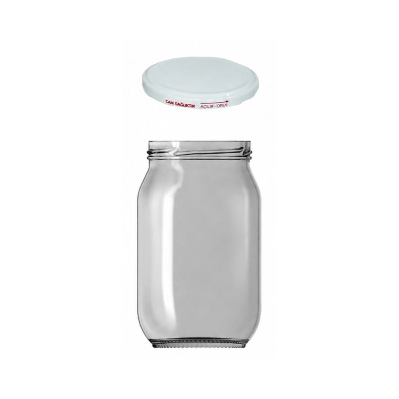POT DE CONSERVATION 660 ML AVEC COUVERCLE EN METAL